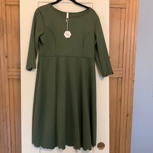 Pinkblush maternity olive green dress NWT